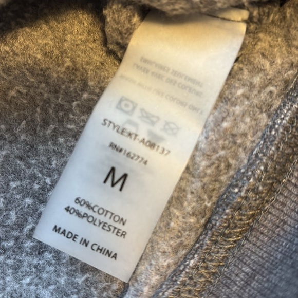 Mono b Hoodie Zipper Accents Kangaroo Pocket Gray Size M - Picture 6 of 6